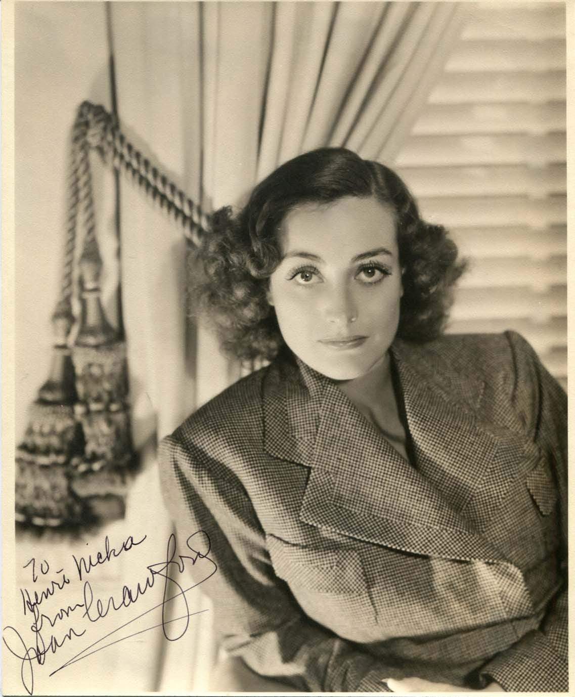 ACTRESS Joan Crawford (+) OSCAR autograph, signed vintage Photo Poster painting