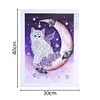 Moon Cat  | Crystal Rhinestone  | Full Round Diamond Painting Kits