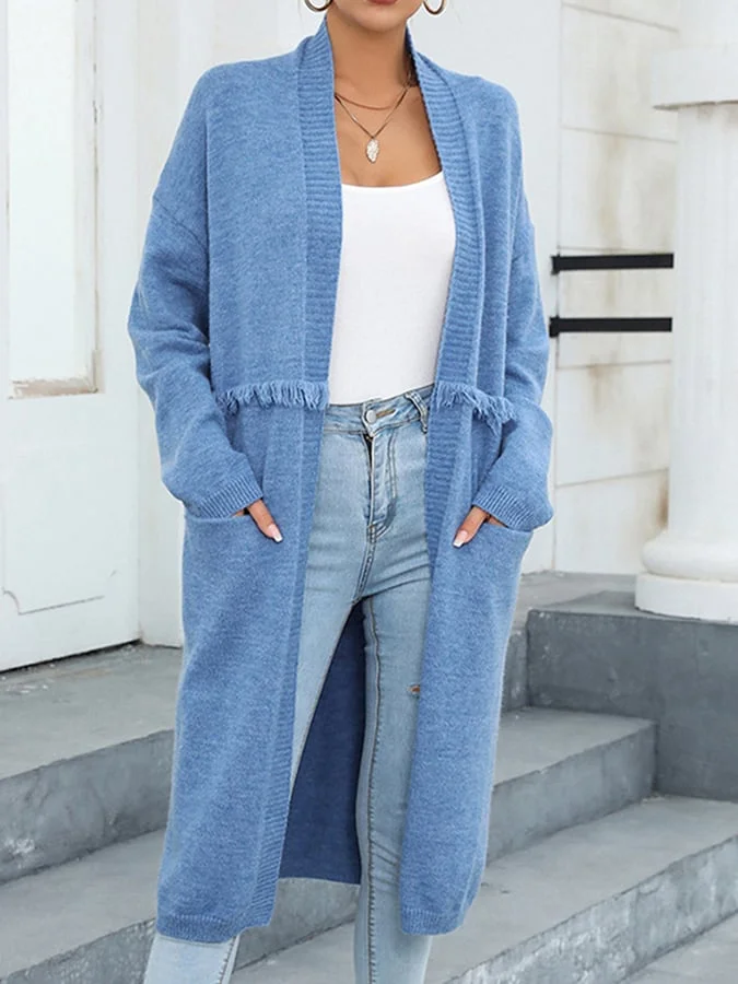 Women's Fall and Winter Casual Tassel Knit Cardigan Sweater Coat