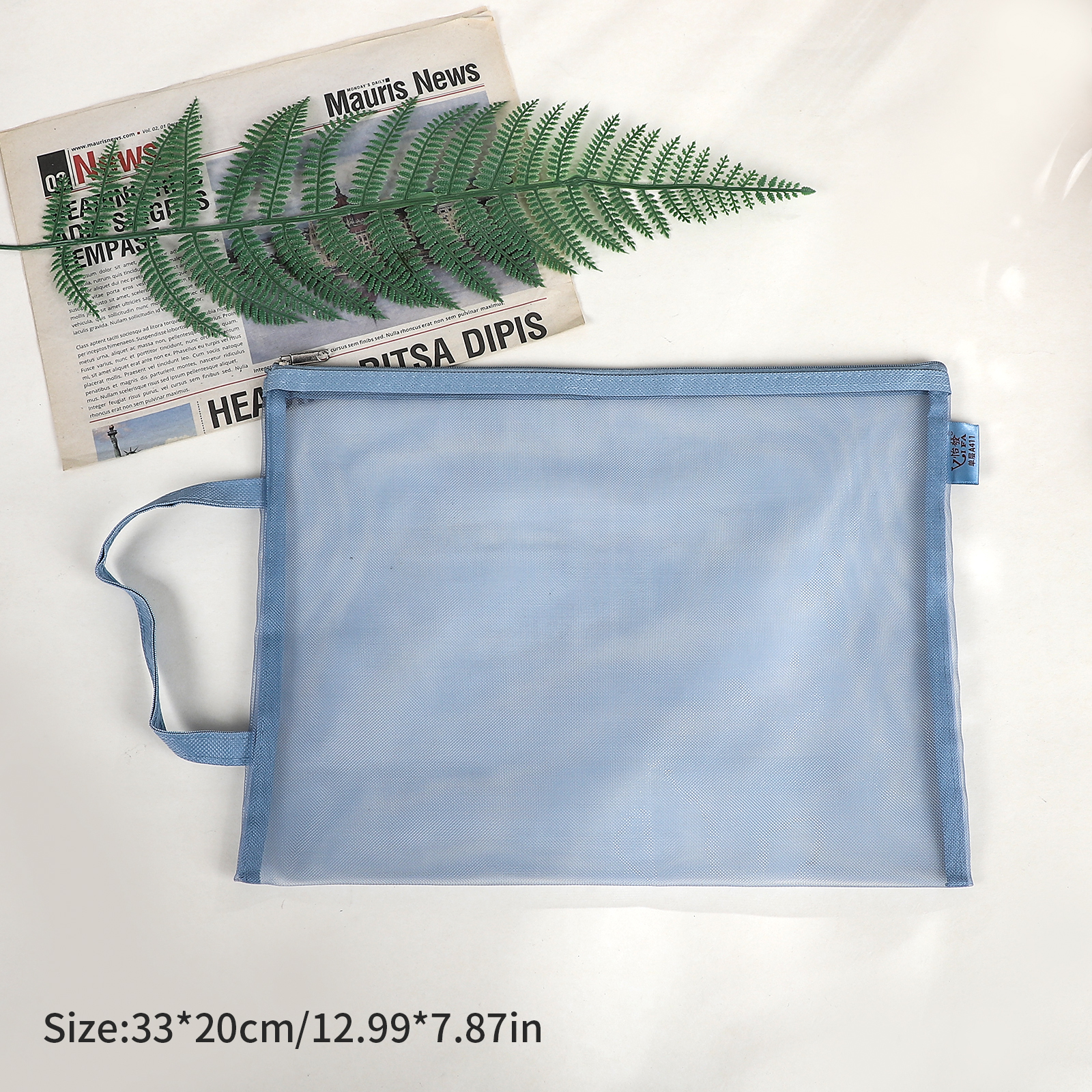 Pencil Case - Morandi Color Translucent Test Paper Storage Bag Mesh Pen Bag 
