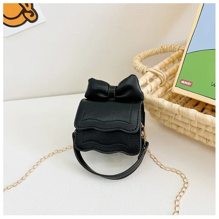 Women's Bags on Sale 2024 High Quality Cute Bowknot Chain Pu Leather Portable  Flap Small Square Handbag Versatile Wallet
