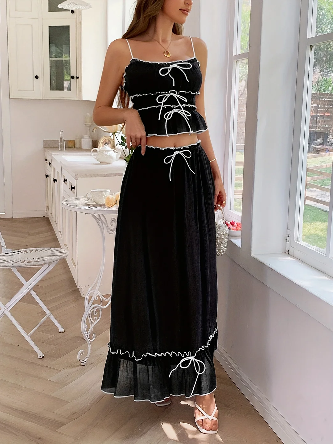 Zaful Women's Fashion European And American Vacation Leisure Style Seaside Atmosphere Strap Set Women's Clothing | IFYHOME