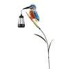 Solar Powered Kingfisher Garden Stake Lantern Outdoor Warm LED Decor
