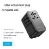 Travel Universal Adapter, International Power Plug Adapter with 1 USB C (PD 70W), 2 USB A Ports, 1 USB C Cable (PD 70W), All-in-One Global Wall Charger for US, Europe, UK, Australia (Type C/G/A/I)