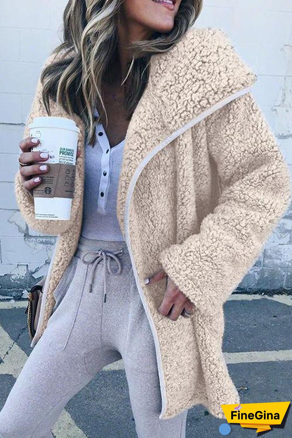 Casual Plush Windbreaker Coat