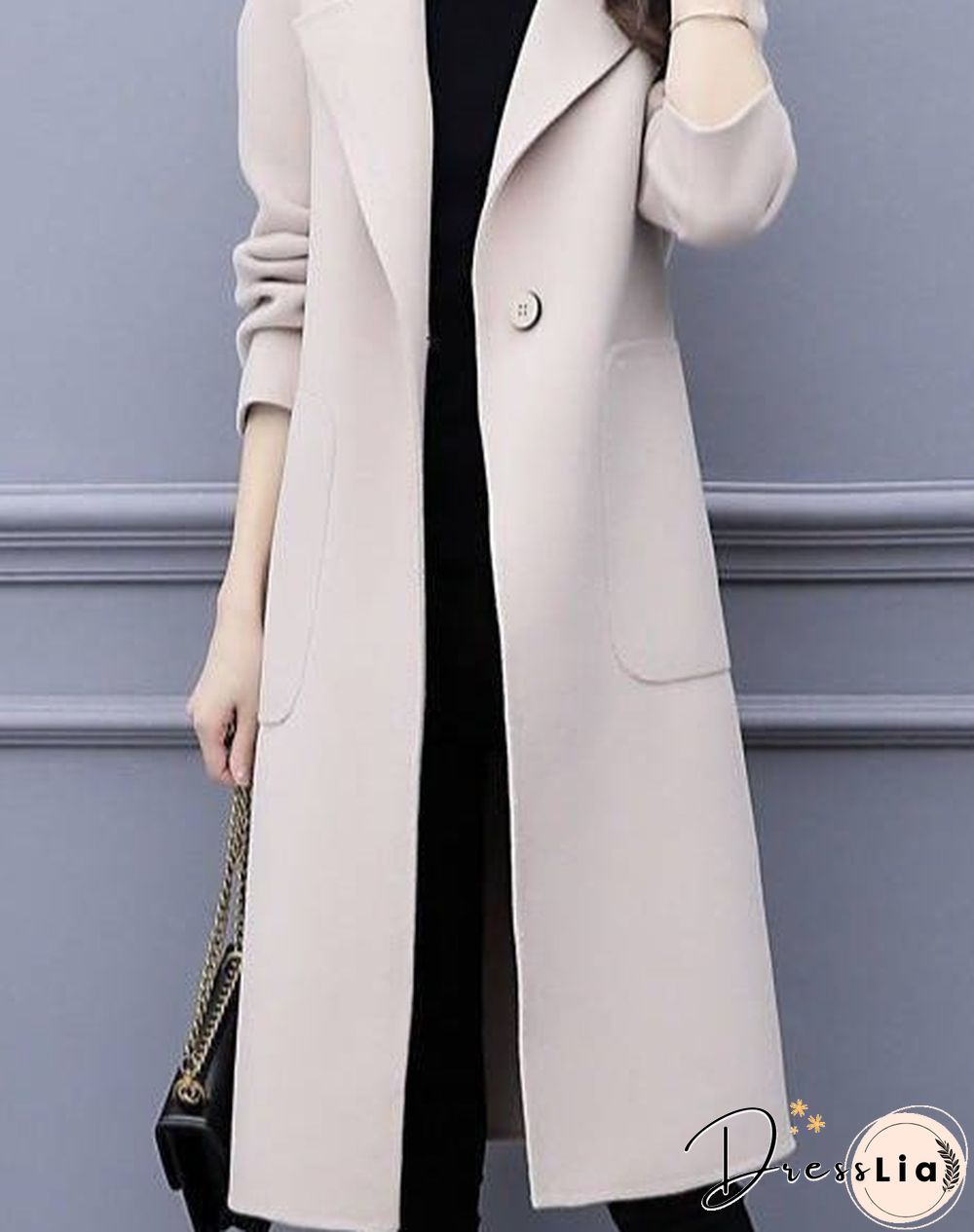 Woolen mid-length coat