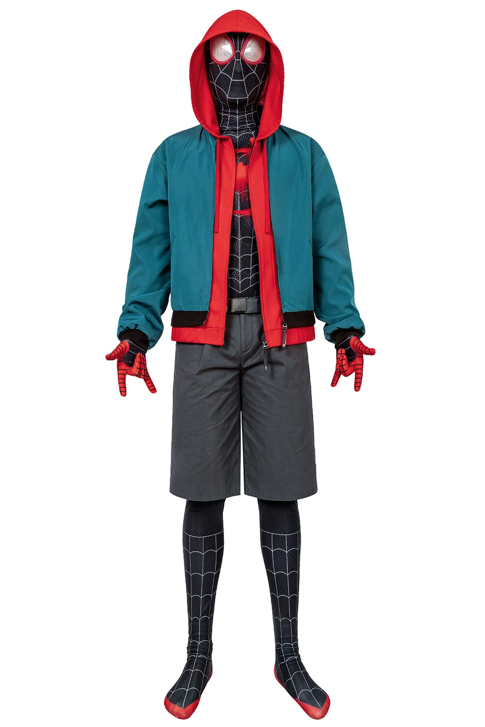 Spider-Man: Into The Spider-Verse  Miles Morales COAT Jumpsuit Costume