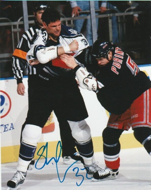 STU GRIMSON SIGNED LOS ANGELES LA KINGS FIGHT 8x10 Photo Poster painting! GRIM REAPER Autograph