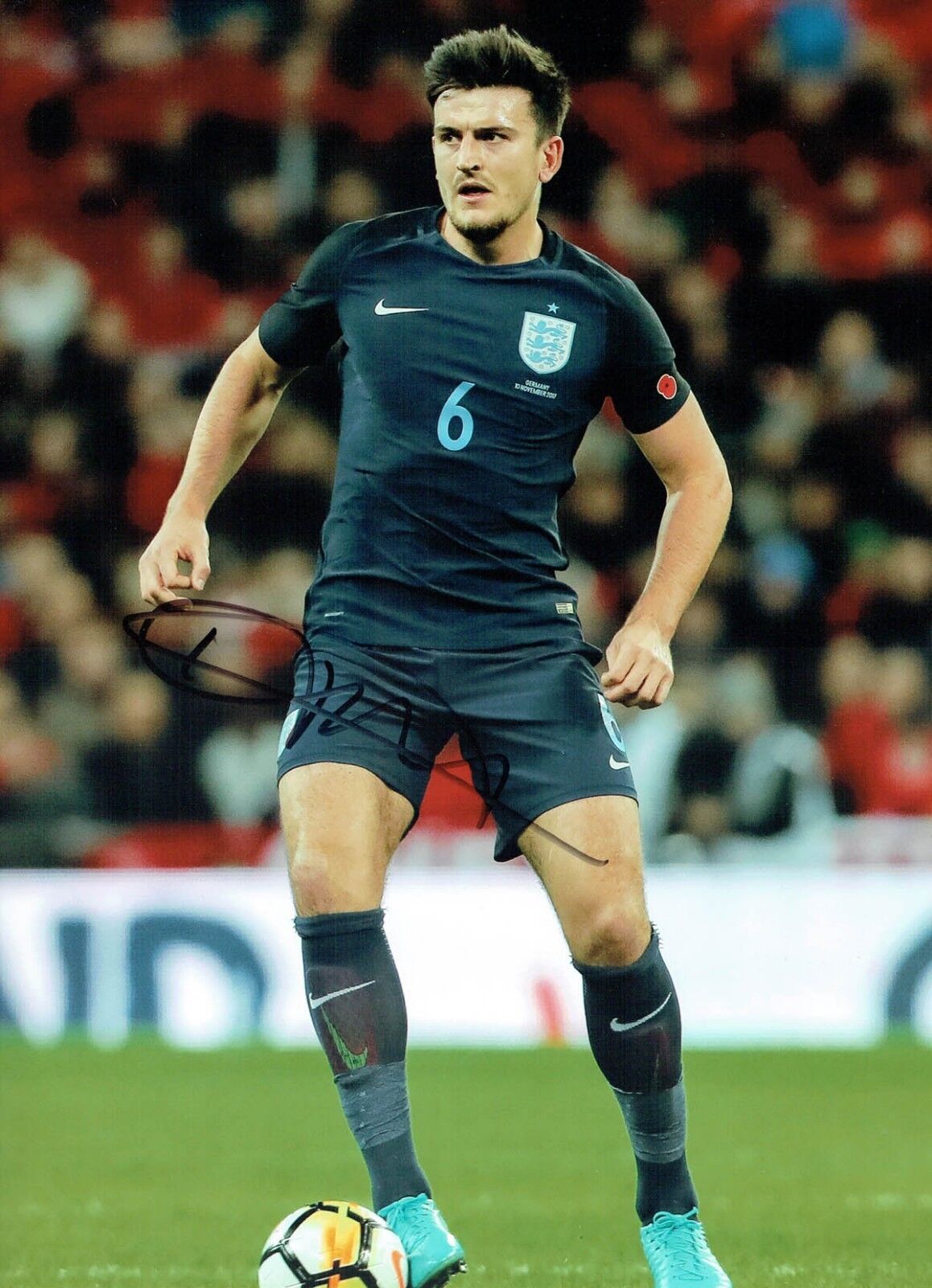 Harry MAGUIRE Signed Autograph 16x12 Photo Poster painting 1 AFTAL COA Leicester City England