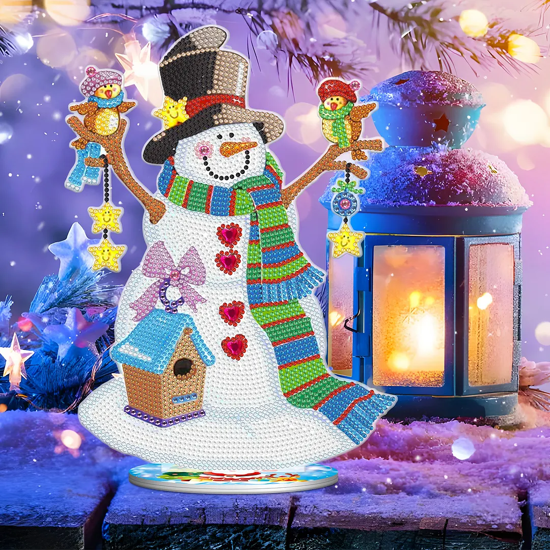 Christmas Diamond Painting Decoration Christmas Snowman (Single-Sided Special-Shaped Diamond)
