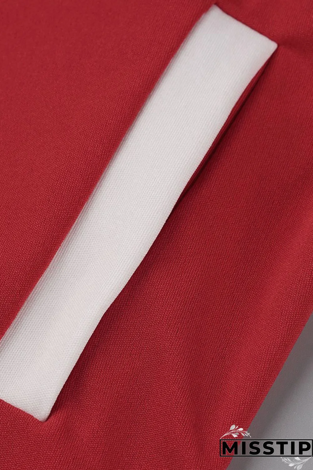 Red Casual Solid Patchwork Pocket Buckle Dresses