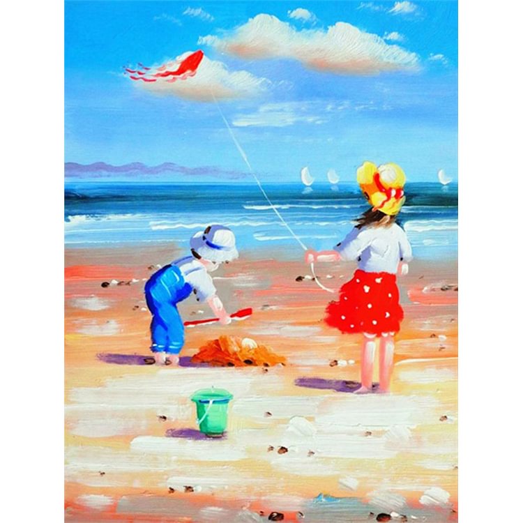 Leisure Time By The Sea 30*40CM(Canvas) Full Round Drill Diamond Painting gbfke