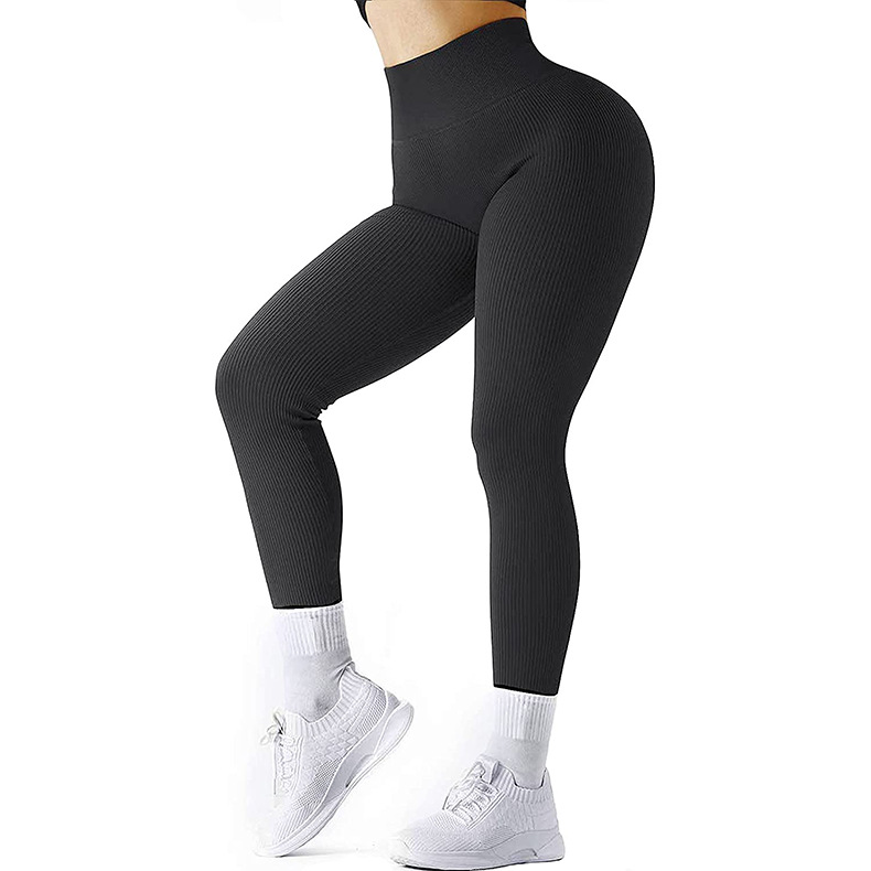 Mature Women High Waist Seamless Leggings Solid Yoga Pants Elastic Running Sport Leggings