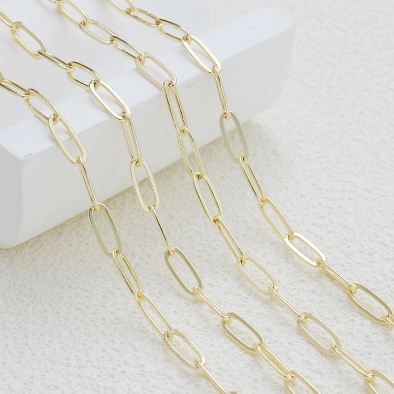 1 Piece Copper 14K Gold Plated Solid Color Chain