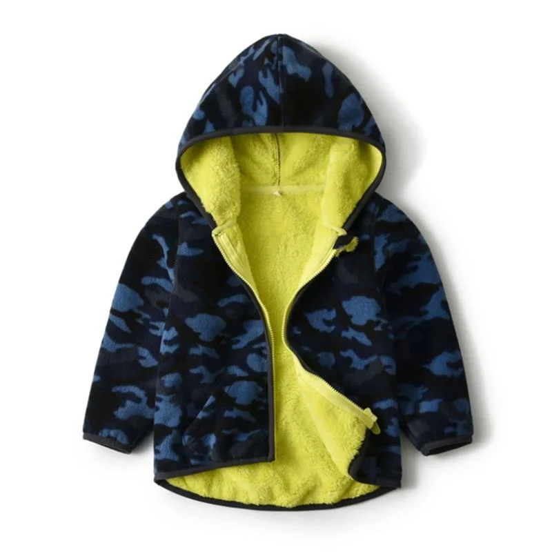 Mudkingdom Boys Coats Fashion Dinosaur Print Pattern Long Sleeve Hooded Children Outerwear Winter Fleece Boys Jackets