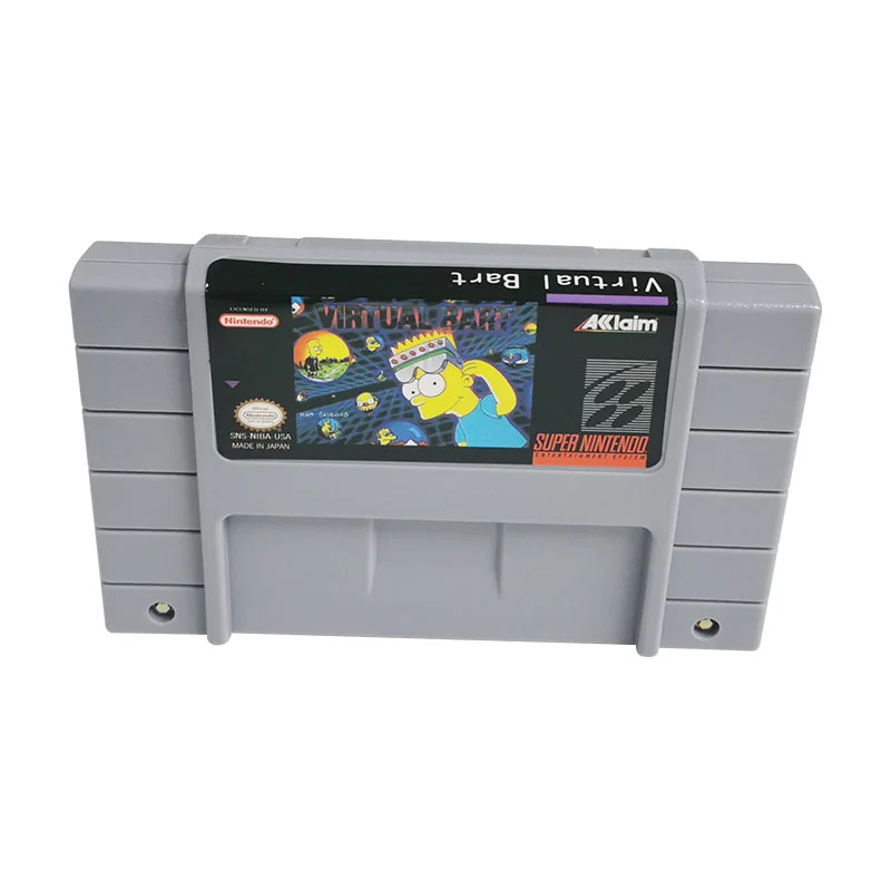 Virtual Bart SNES For Super Nintendo Entertainment System - 16 Bit US Version Game Cartridge