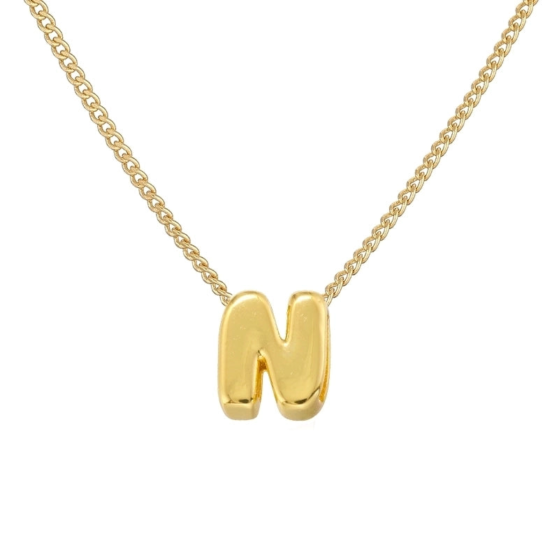 Copper 18K Gold Plated Letter Necklace