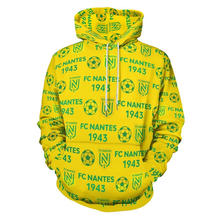 FC Nantes Unisexe Pullover Sweat-Shirt À Capuche Oversize Streetwear Hip Hop