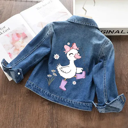 【18M-11Y】"Silly Goose On The Loose" Toddler Denim Jacket