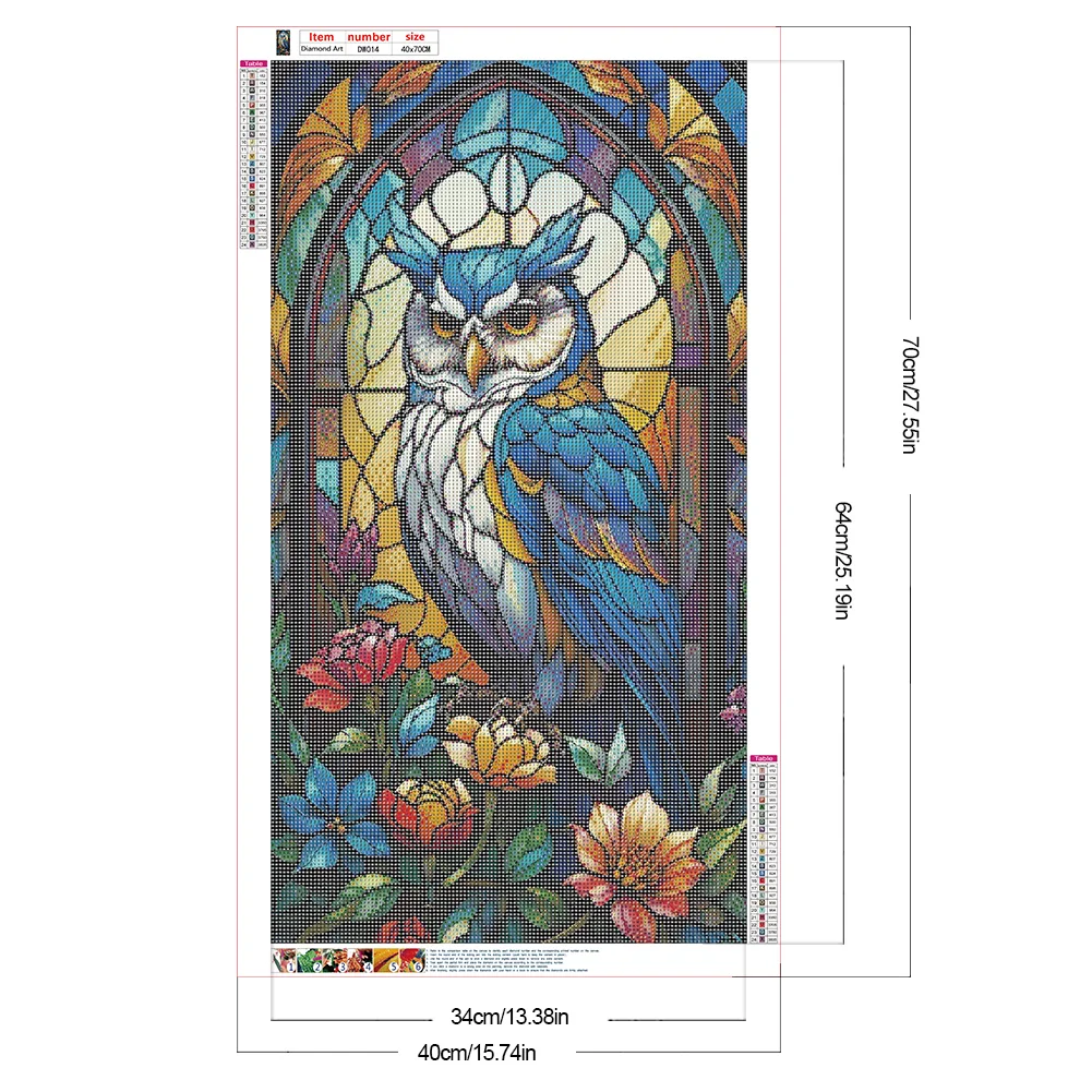 Diamond Painting - Full Round Drill - Stained Glass Owl(Canvas|40*70cm)