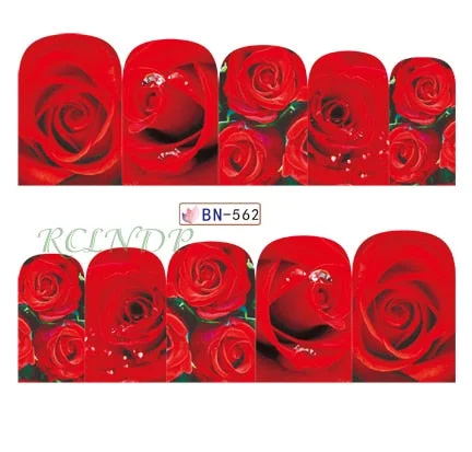 Nail sticker art decoration slider sexy red rose adhesive design Water decals manicure lacquer accessoires polish foil