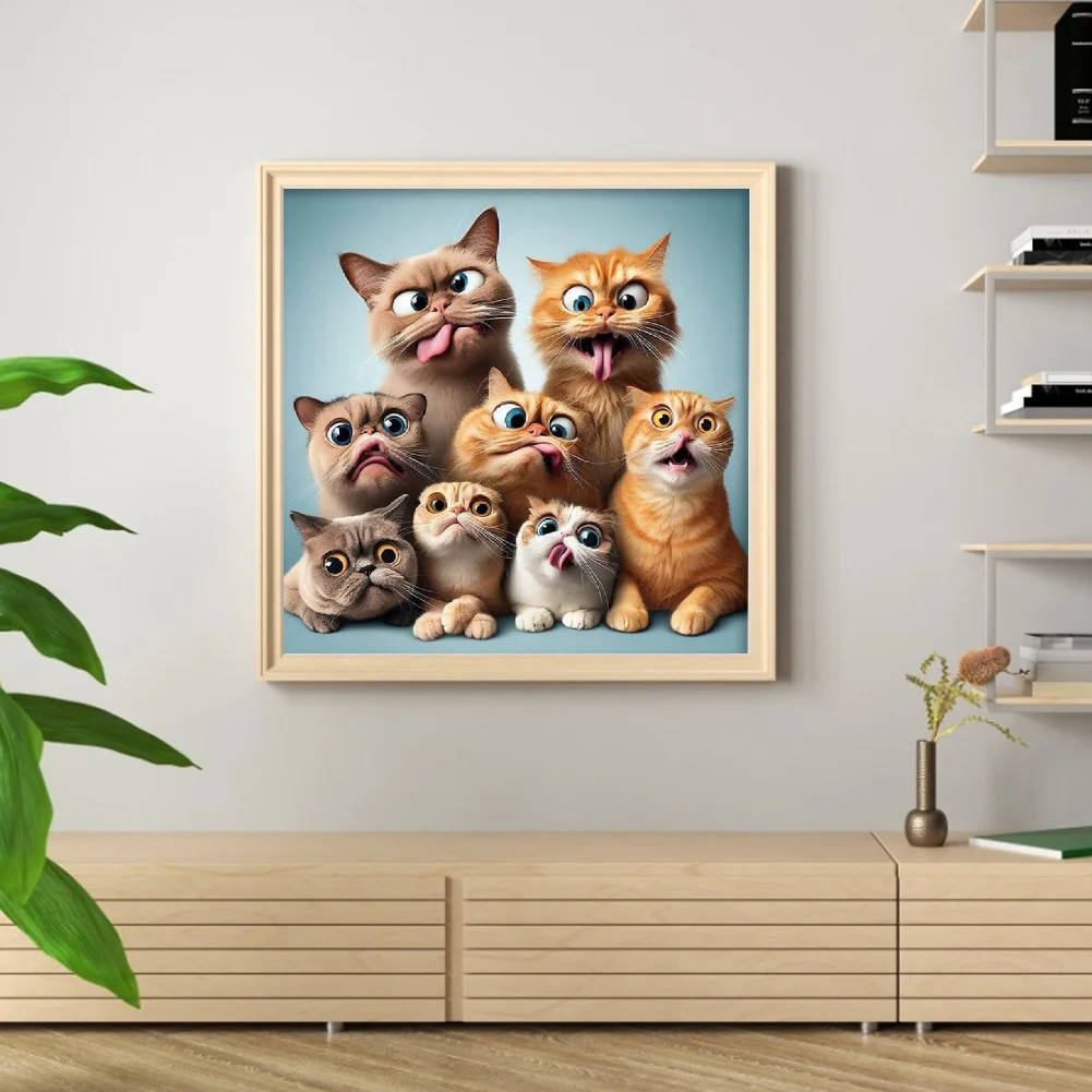 Diamond Painting - Full Round Drill - Cats(Canvas|40*40cm)