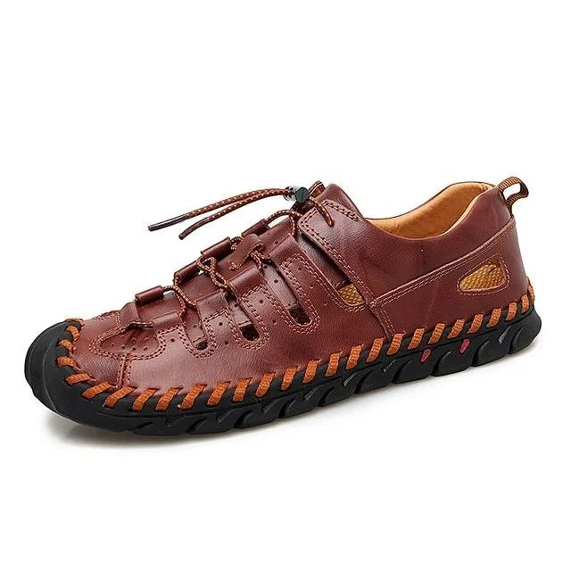 Men's Pu Leather Sandals Roman Beach Sandals Shoes
