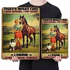 Farm girl with horse and dog - Vintage Metal Signs(8*12Inch/12*16Inch) - Farm