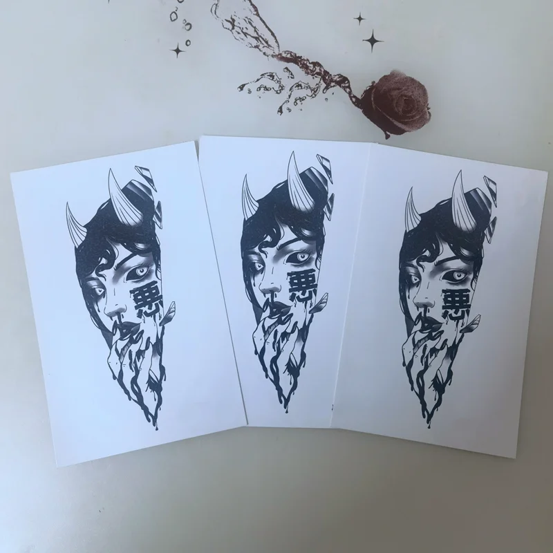 Sdrawing Anime Tattoo Sticker Waterproof for Men Women Body Art Personality Cool Butterfly Fake Tattoo Arm Thigh Pattern Temporary Tattoo