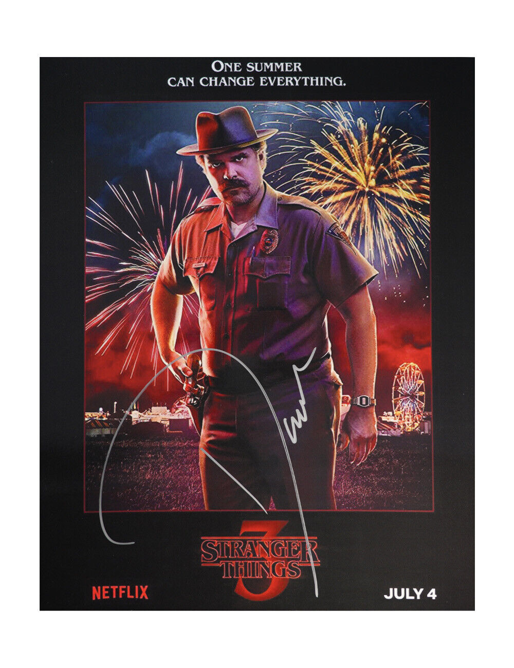 12x16 Stranger Things Print Signed by David Harbour 100% Authentic With COA