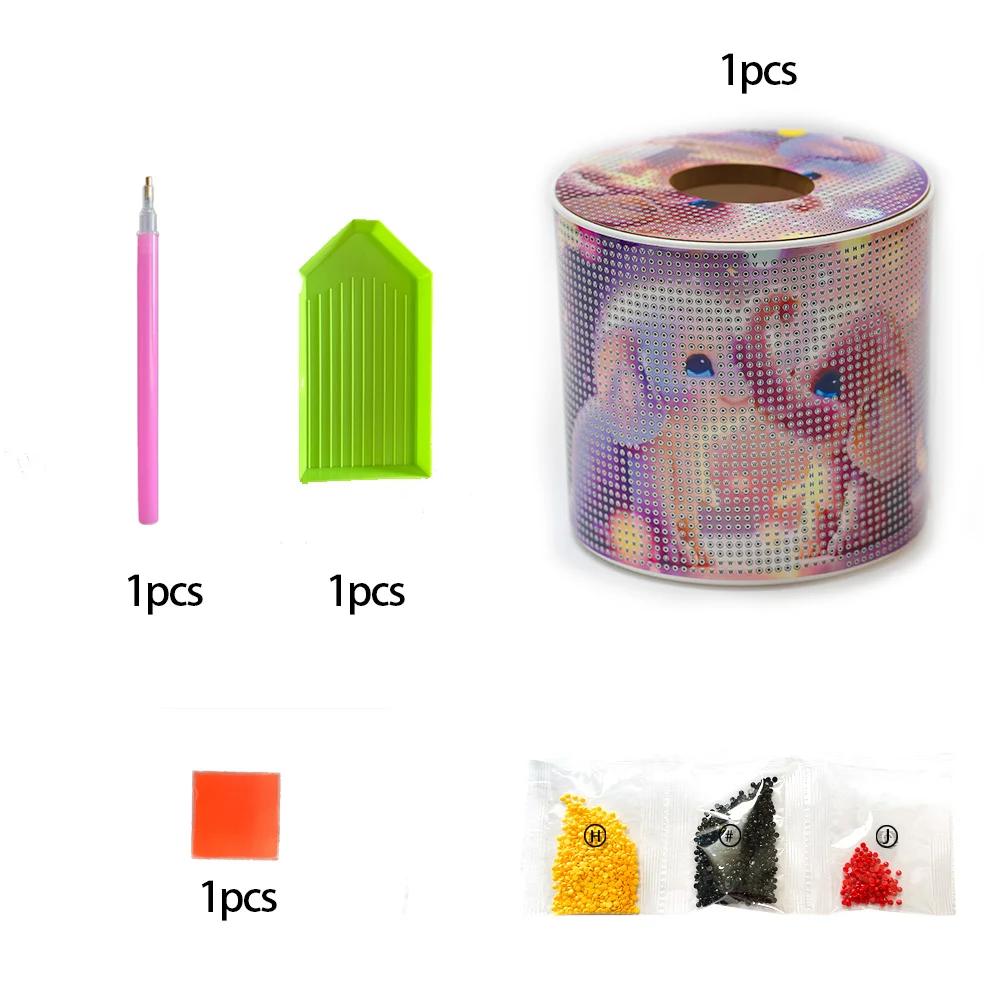 Baby Elephant DIY Diamond Painting Handmade Tissue Holder Rhinestones Tissue Box