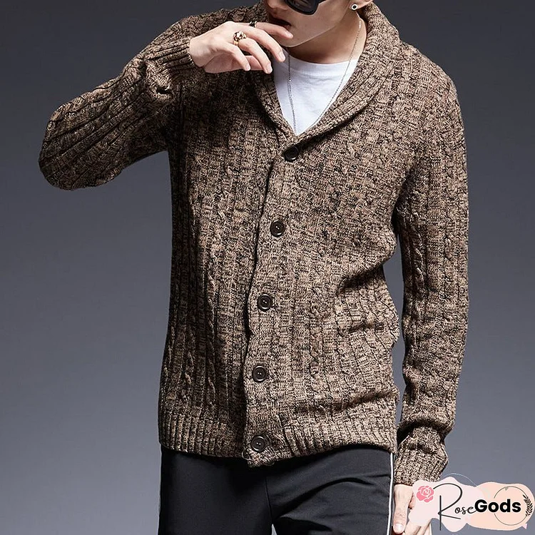 Men's Button Cardigan Sweater Coat