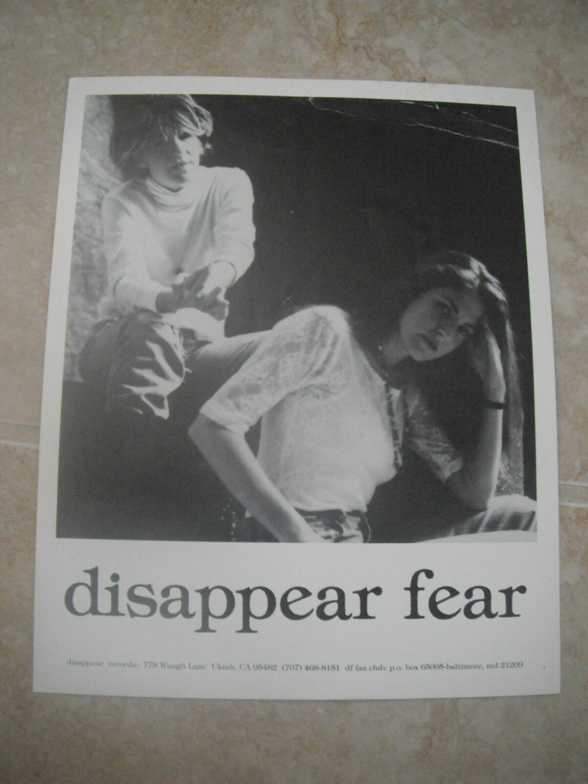 Disappear Fear Deep Soul Diver B&W 8x10 Promo Photo Poster painting Picture #2