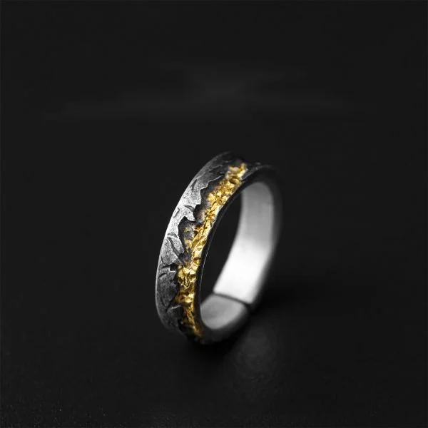 Sterling Silver Golden Lava Ring