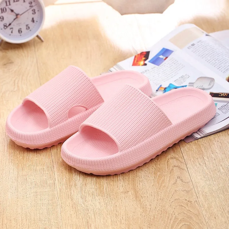 Women Thick Platform Cloud Slippers Eva Soft Sole Slippers Summer Beach Slide Sandals Leisure Man Bathroom Anti-Slip Shoes