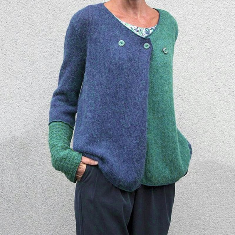 Casual Color-block Knitted Cardigan MusePointer