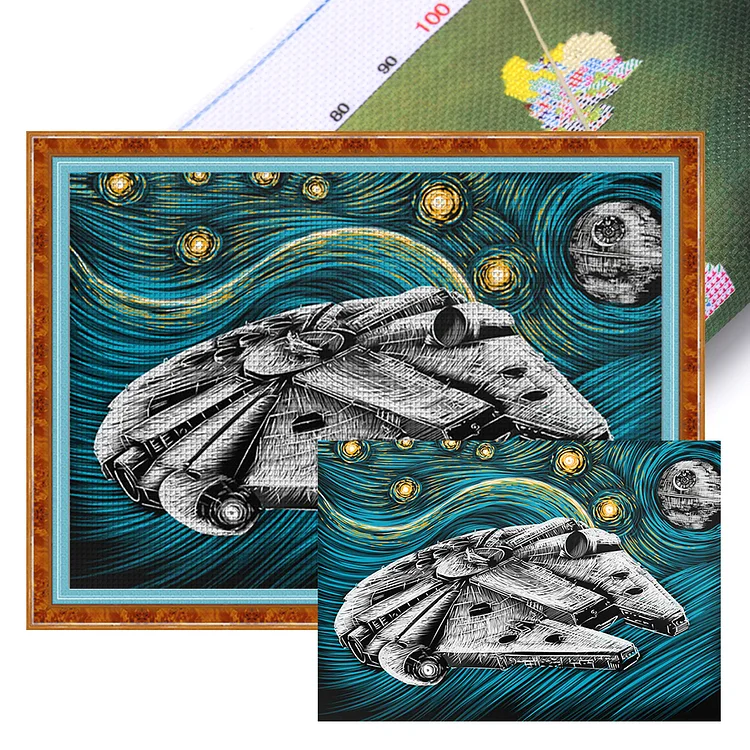 Star Wars Mechanical Spaceship (60*45cm) 11CT Stamped Cross Stitch gbfke