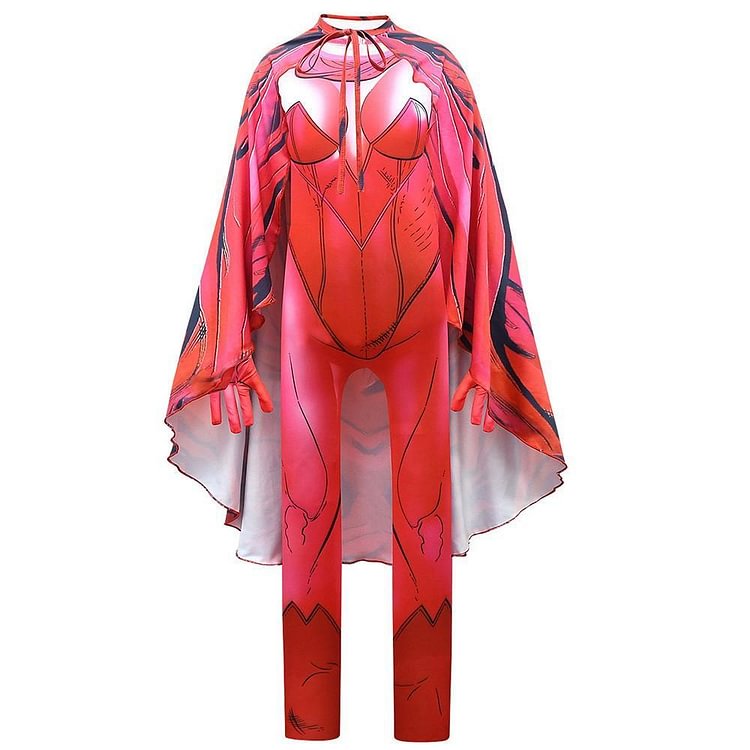 Mayoulove Kids Girls Scarlet Witch Cosplay Halloween School Play Party Costume-Mayoulove