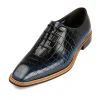 Mens Blue Wholecut Dress Shoes