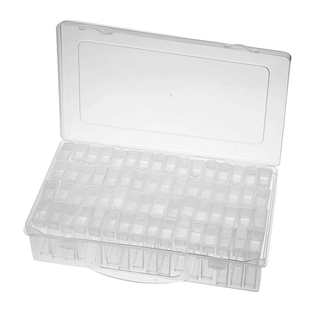 64 Slots Jewelry Bead Storage Box Nail Art Rhinestone Organizer Display Case