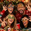 DIY Diamond Painting Christmas Glasses Frame No Lens 4pcs(Christmas Tree)