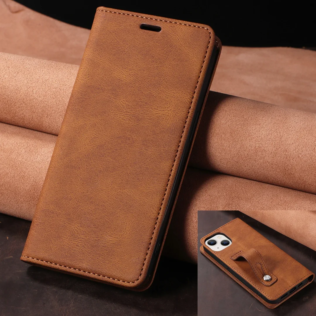 Suitable For iPhone 13/14 Series Clamshell Wrist Strap Phone Case