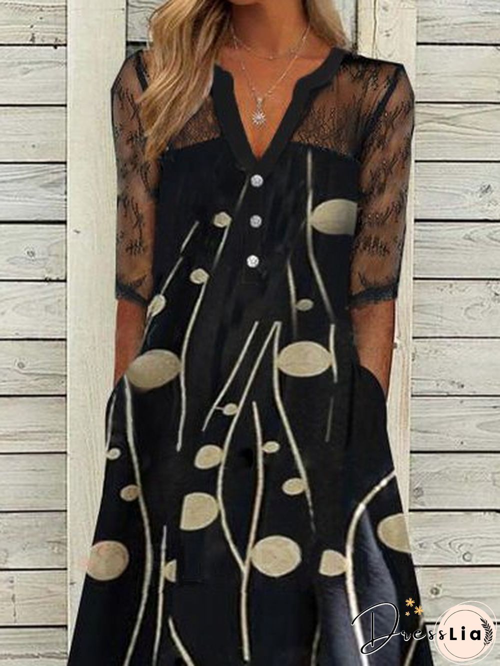 V Neck Boho Weaving Dress