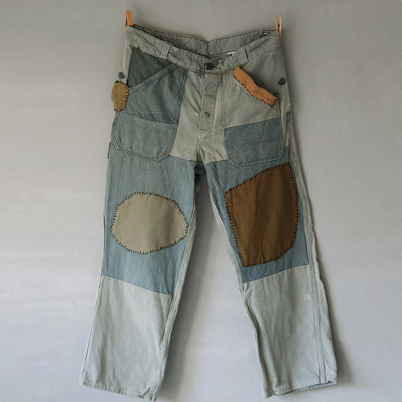 Vintage Patchwork Denim Work Pants