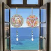 2Pcs Diamond Painting Acrylic Double Sided Birds and Butterflies Wind Chime Suncatcher with Crystal Hanging Pendant