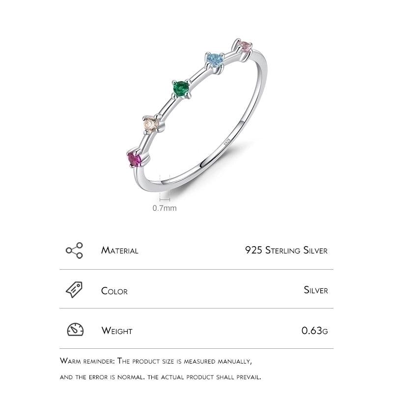 925 Sterling Silver Zircon Geometric Rings