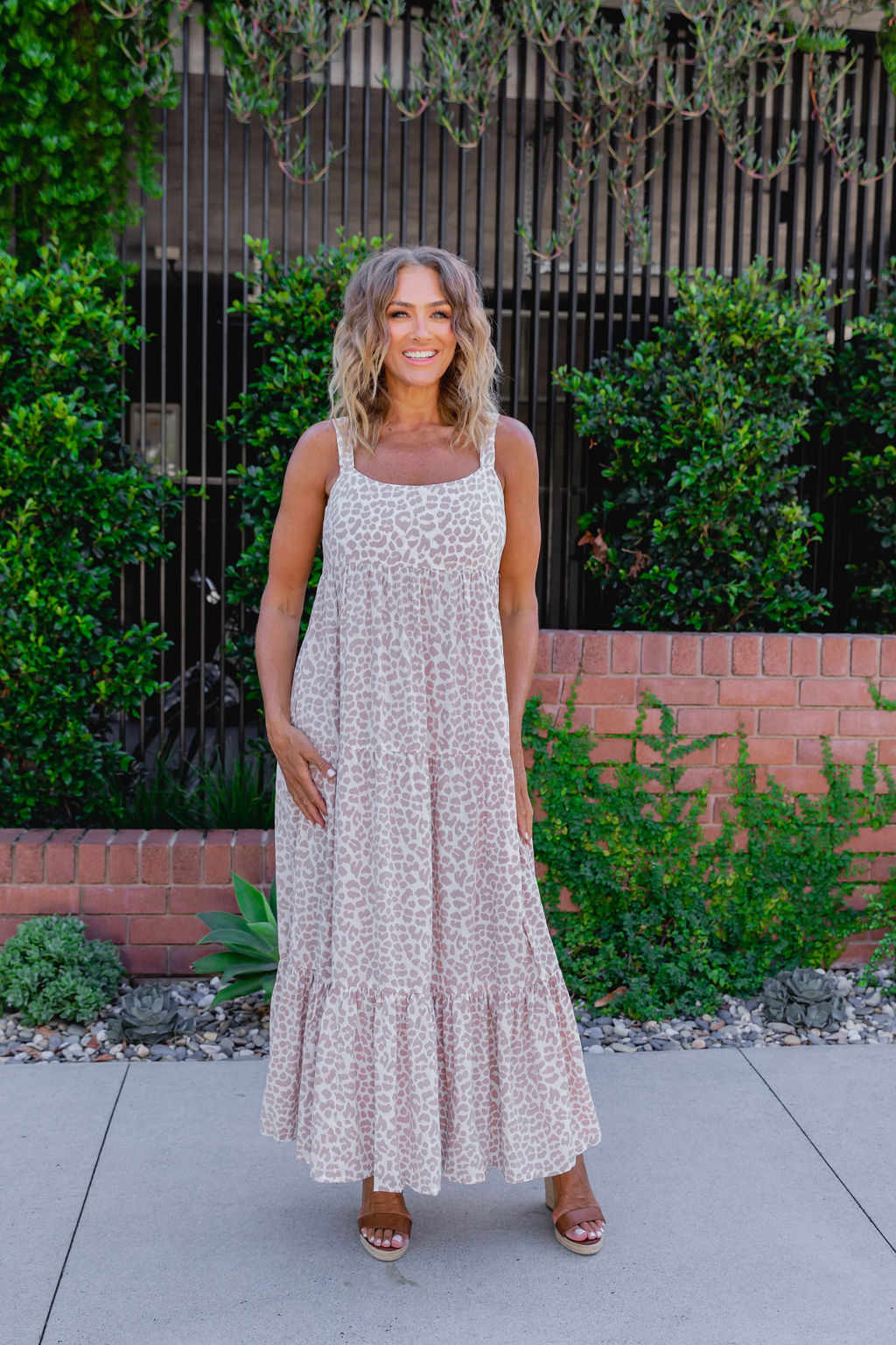 Aria Maxi Dress in Nude Leopard by Cartel & Willow