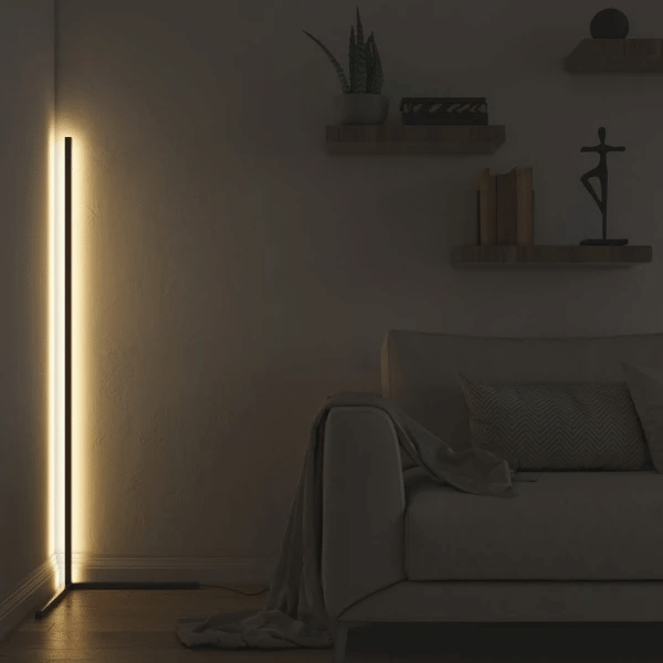 Minimal LED Corner Floor Lamp Warm White