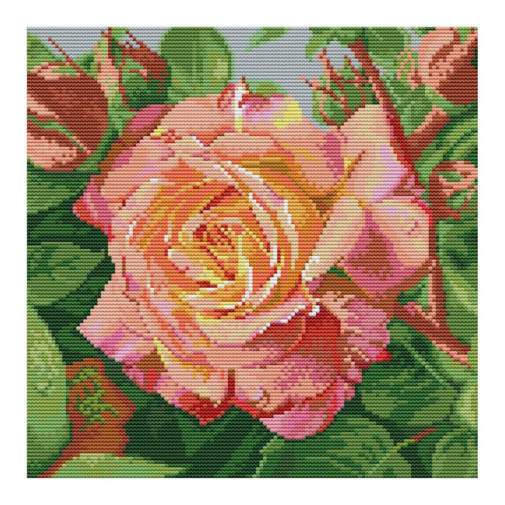 

a rose - 14CT Stamped Cross Stitch - 30*30cm, 501 Original