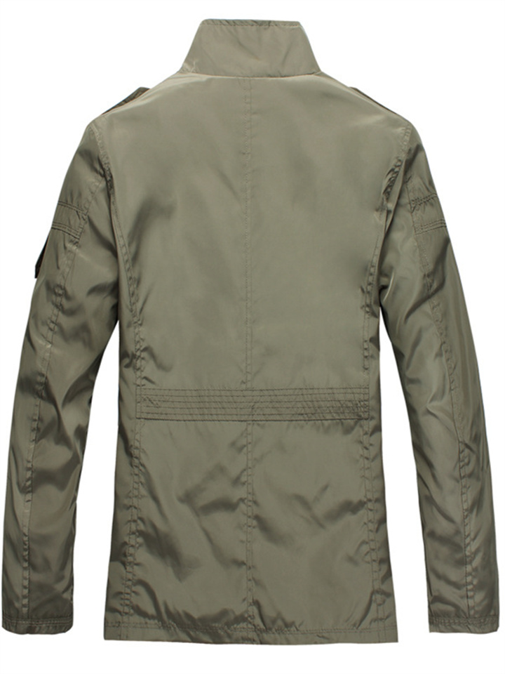 Solid color jacket stand collar jacket men